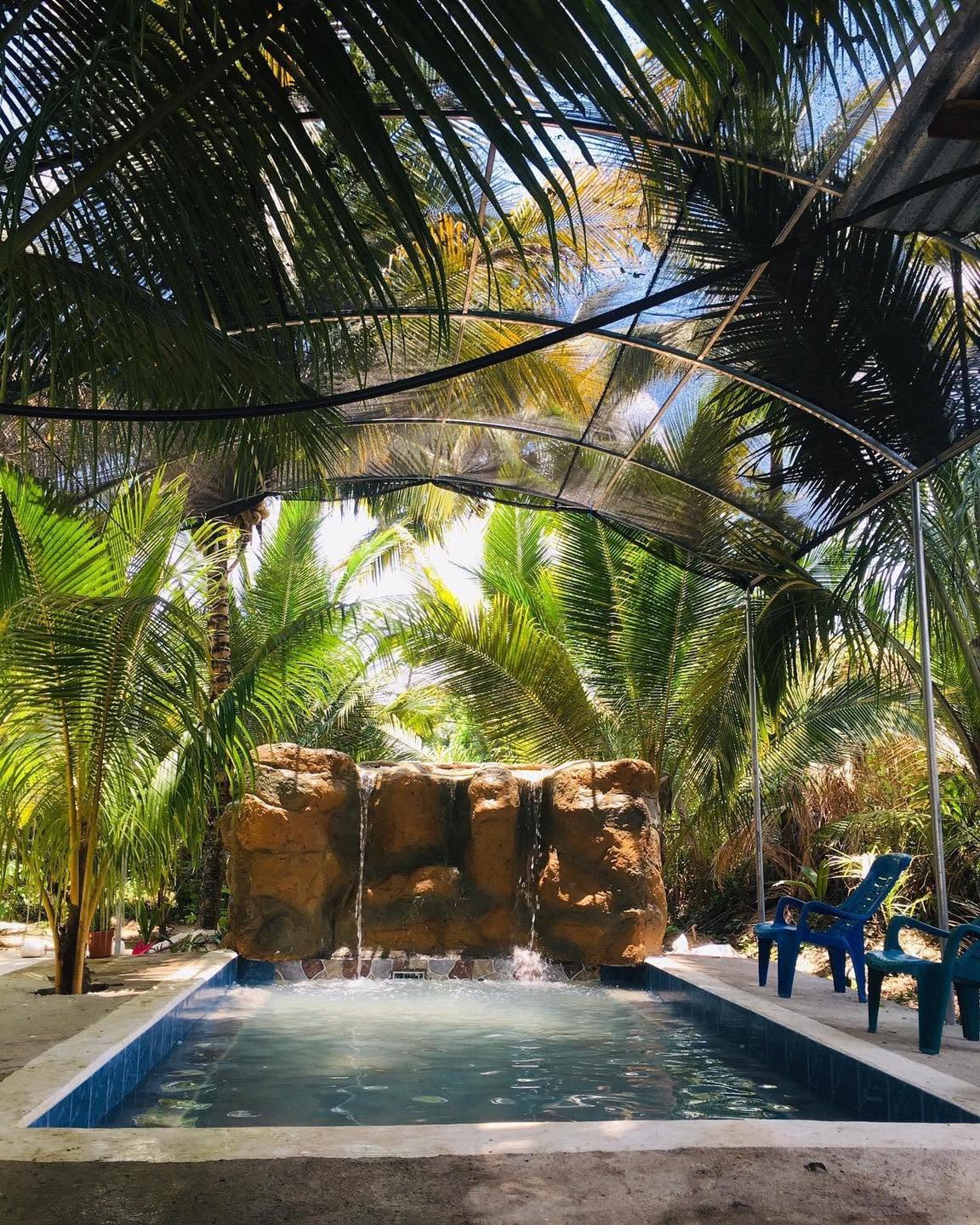 Piscina con cascada